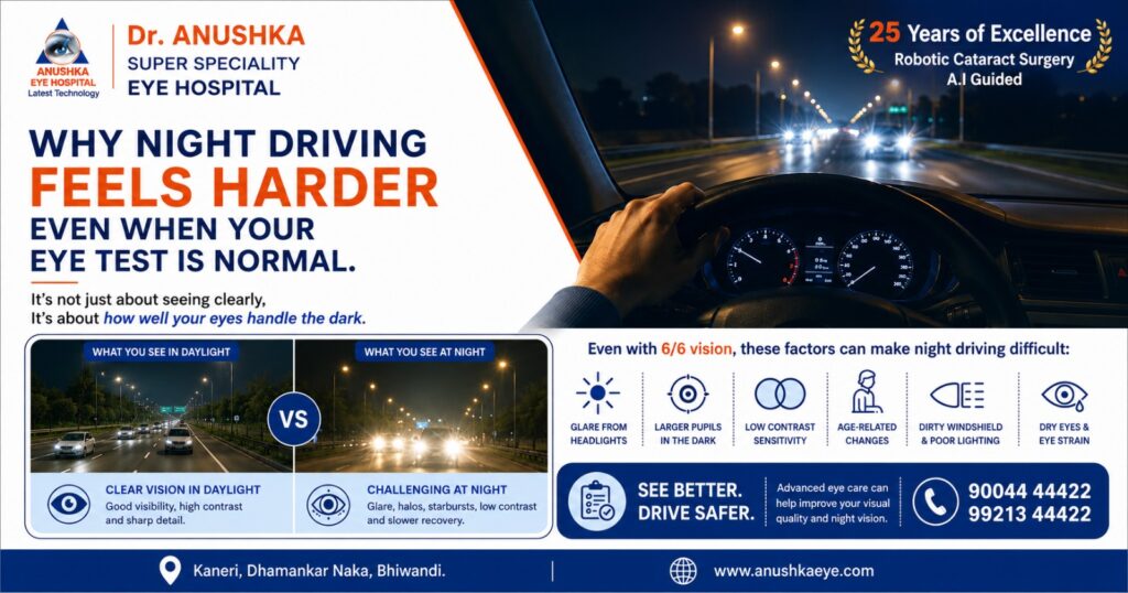Why Night Driving Feels Harder Even When Your Eye Test Is Normal