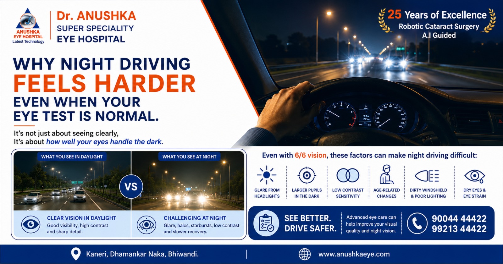 Why Night Driving Feels Harder Even When Your Eye Test Is Normal